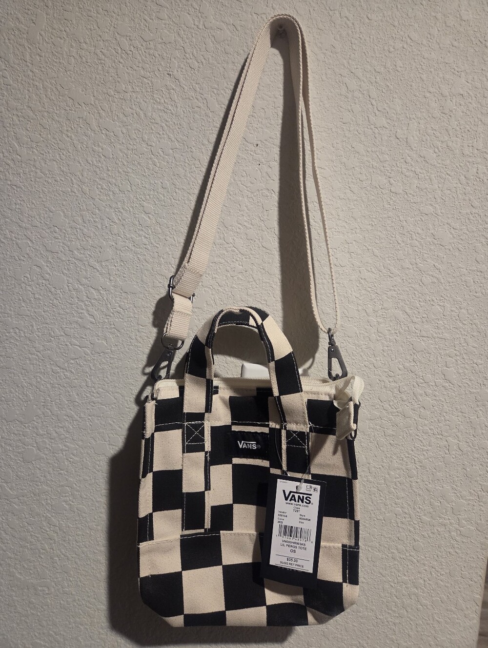 Vans Lil Pergs Checkerboard Canvas Crossbody Tote